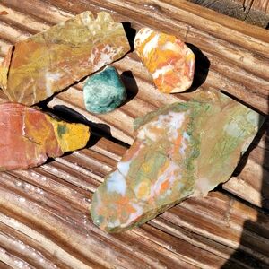 Colorful Polished And Rough Ocean Jasper/ Jasper Bundle